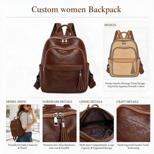 Custom Velvet <b>Women</b> <b>Backpack</b> Retro <b>Mini</b> Softback Bag Adjustable Shoulder Straps Zipper Closure Daily Use - Product Image 3
