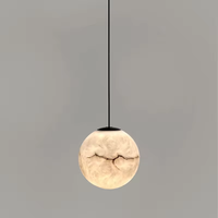 Lustre suspendu décoratif en marbre naturel, design personnalisé, boules d'albâtre, éclairage LED minimaliste, intensité réglable