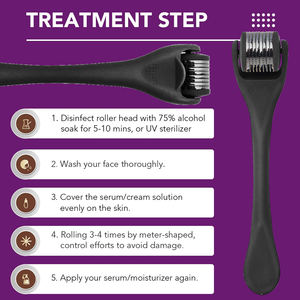 <span class=keywords><strong>DermaRoller</strong></span> en titane noir mat 540 rajeunissement de la peau barbe croissance des <span class=keywords><strong>cheveux</strong></span> sur le visage corps-hommes et femmes pour Derma Roller - Product Image 2