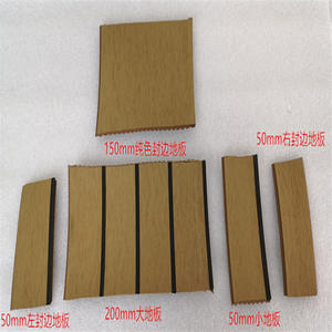 Plancher de pont en teck artificiel PVC pour yacht de conception moderne, rayures noires, 18 mm, carreaux lisses en noyer pour jardin extérieur, pose facile - Product Image 5