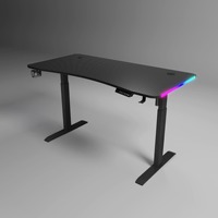Bureau de haute qualité PC Table Led lumière Rgb ordinateur bureau de jeu pour jeu à domicile bureau de travail en acier