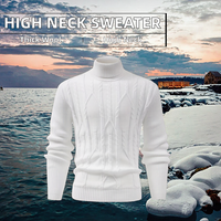 Suéter de Cuello Alto para Hombre, Diseño Personalizado, ODM, Antiarrugas, Súper Suave, Cómodo, a la Moda, Invierno, 100% Poliéster, 3D
