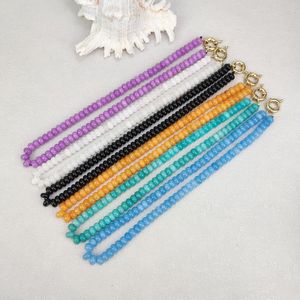 עיצוב פשוט חרוזי אבן חן שרשרת abacus בצורת אבן טבעית תכשיטים בעבודת יד רינג קריסטל צ 'וקר - Product Image 5