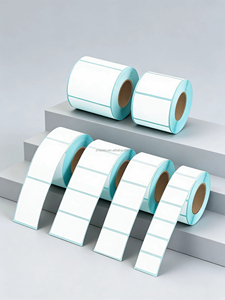 Rollos de Papel Térmico de Tres Protecciones: Impermeables, Resistentes al Aceite y a las Roturas, de 55 mm x 45 mm con Revestimiento Azul para Impresión de Etiquetas - Product Image 2