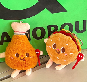 מחזיק מפתחות קטיפה, צעצוע משובח, המבורגר חמוד וצ 'יפס תיק צ' יפס - Product Image 3