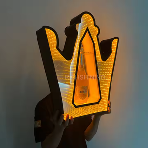 Richshining-Expositor de botellas LED acrílico dorado personalizado, <span class=keywords><strong>VIP</strong></span> para discoteca y bar, presentador, plástico duradero con logotipo (ODM/OEM) - Product Image 3