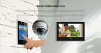 Intercomunicador para Casa o Villa de 4 Habitaciones con Monitor Interior Android de 7 Pulgadas, Intercomunicador Inteligente para el Hogar Inteligente Tuya, con Zigbee Gateway Integrado y Alimentación POE