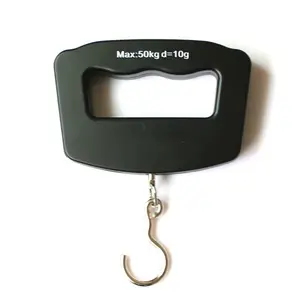 Black and Silver Digital Hanging Scale with LCD Screen - 50kg Capacity - Battery Pack Included