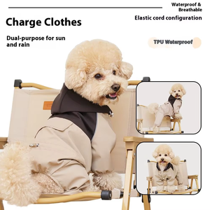 Imperméable pour chien réfléchissant avec ouverture pour laisse, logo personnalisé, vêtement extérieur quatre pattes pour chien - Product Image 2