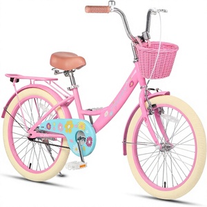 <b>Girls</b> <b>20</b>-<b>Inch</b> Kids <b>Bike</b> 2-13 Years Old Princess Style Carbon Steel Frame Doll-Seat Basket Training Wheels Multiple Adjustable Sa - Product Image 1