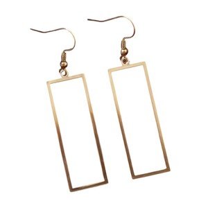 Boucles d'oreilles rectangulaires en acier inoxydable, personnalisées, audacieuses et transfrontalières, longues et avec crochets, pour le charme féminin - Product Image 5