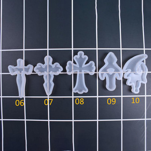 Early Riser 10 pièces de moule en <span class=keywords><strong>Silicone</strong></span> en forme de croix bricolage <span class=keywords><strong>moulage</strong></span> <span class=keywords><strong>résine</strong></span> décorative faisant le moule convient aux bijoux pendentif - Product Image 4