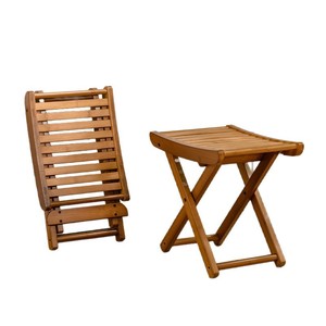 Folding <b>Bamboo</b> <b>Stool</b> Rectangular Portable Outdoor Fishing <b>Stool</b> Household Living Room Sofa Side <b>Stool</b> - Product Image 2