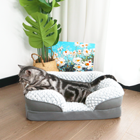 Petopia Luxus große Outdoor Memory Foam Plüsch Wolke Haustier Bett Holz Erdung betten für Hunde Sofa bezug mit Erdung funktion