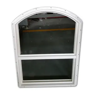 Venta superior Nuevo estilo Espejo vidrio medio arco redondo ventana blanca diseños ventanas de pvc