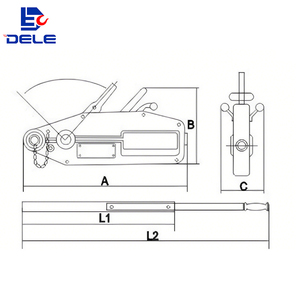 Torno manual <span class=keywords><strong>de</strong></span> 0.8 toneladas con cable <span class=keywords><strong>de</strong></span> acero para tracción y elevación - Product Image 2