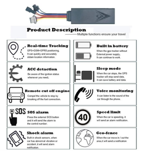 TK004 2G Pelacak GPS Mobil Berkabel Tersembunyi Anti-pencurian Motor/Mobil Kompatibel PC SMS/GPRS Penentuan Posisi Deteksi ACC Tahan Air - Product Image 5