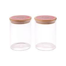 Wholesale Transparent Borosilicate Glass Jar with Wooden Lid Moisture Proof Food Storage <b>Container</b> Kitchen Canister - Product Image 2