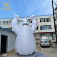 Ballon fantôme gonflable blanc de 4 m de haut, durable et pas cher, pour la décoration de parcs et pelouses d'Halloween, festival d'horreur, vente chaude