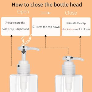 Flacon de shampooing en plastique PETG de luxe carré de 200 ml et 300 ml avec pompe blanche pour lotion corporelle, gel douche, après-shampoing, emballage cosmétique - Product Image 4