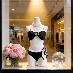 Maniquí <span class=keywords><strong>de</strong></span> Exhibición <span class=keywords><strong>de</strong></span> Lencería <span class=keywords><strong>de</strong></span> Medio Cuerpo, Recubierto <span class=keywords><strong>de</strong></span> Tela Plástica, para Tiendas <span class=keywords><strong>de</strong></span> Ropa Femenina, Modelos <span class=keywords><strong>de</strong></span> Sujetadores y Ropa Interior - Product Image 2