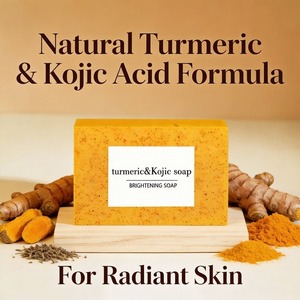 Jabón Aclarante de Cúrcuma, Limón y Ácido Kójico, Jabón Exfoliante para Manchas Oscuras y Tono de Piel Uniforme - Product Image 3