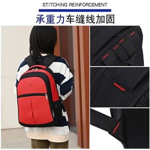 Student <b>Backpack</b> 15 Inches Solid Color Computer Interlayer Unisex Everyday Use - Product Image 3