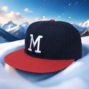 100% grey Melton len pha trộn mũ thêu Màu Đỏ Logo Snapback mũ, dây đeo da trống trở lại mũ tùy chỉnh Mũ len người đàn ông - Product Image 2