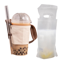 Sacs PE à poignées pour café à emporter et champagne - Épaisseur personnalisée, HDPE, couleur personnalisée, impression de logo pour restaurants et commerce de détail