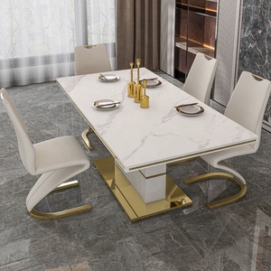 Hot bán hiện đại MDF + terpered kính phòng ăn đồ nội thất bàn ăn bộ 6 chỗ ngồi - Product Image 5