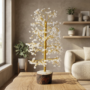 Árbol de la Fortuna de Cuarzo Transparente, Artesanía en Alambre con Piedras Preciosas, Bonsái de Cristal Hecho a Mano, Decoración para el Hogar, Regalo de Boda - Product Image 3