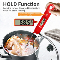 Thermomètre alimentaire numérique à sonde pliable, lecture instantanée, pour cuisine, viande, barbecue, liquides