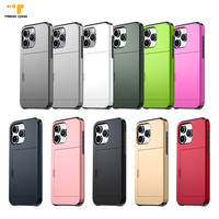 Torras pstand seri mag mewah untuk iPhone 15 wadah kartu bahan PC keras dengan Logo kompatibel dengan merek ponsel