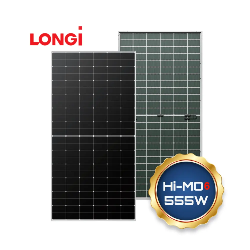 Painel Solar Bifacial Longi 550W 555W 560W Watt Módulo Solar Fotovoltaico Mono