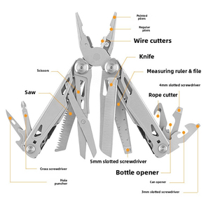 17-in-1 thép không gỉ DIY <span class=keywords><strong>Multitool</strong></span> với Saw tập tin Cutter Knife <span class=keywords><strong>Wire</strong></span> <span class=keywords><strong>Stripper</strong></span> Pocket kìm mở chai cho cắm trại - Product Image 2