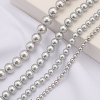 Zhubi haute qualité brillant cristal Imitation perle chaîne 4 6 8 10mm rouge blanc rond perles de verre pour bracelets à bricoler soi-même