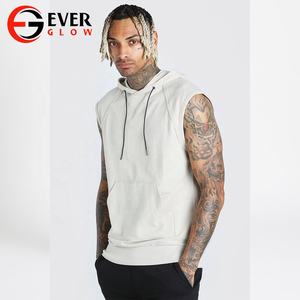<b>sleeveless</b> Gym Fashion wholesale Oversized Embroidery Logo <b>Pullover</b> Sweatshirts Hoodies for <b>Men</b> Casual Wear - Product Image 1