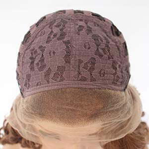 Peluca frontal Ebingoo marrón oscuro para mujer, rubia miel, corta, rizada, sintética, color caramelo, moderna, pequeña - Product Image 5