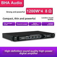 Amplificateur de puissance numérique BHA D4300 1U 1200W*4 8Ω, processeur d'amplificateur de puissance pur, performance stable, prix de gros, OEM