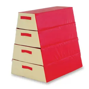 ZONWINXIN 공장 공급 aulting 상자 체조 폼멜 말 점프 운동 장비 사다리꼴 4 섹션 폼 금고