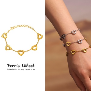 Best-seller Grande Roue Cross-Border Coeur Géométrique Bracelet Polyvalent Élégant Style Européen Américain Mode Chaîne Maillon - Product Image 2