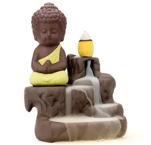 Bakoor incense burner Backflow Tower Cones Sticks Holder Ceramic oil burner buddha Ash Catcher pyramid sage incense matches