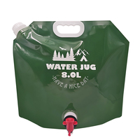Sac à eau en plastique de qualité alimentaire de 1 gallon, poche à jus en plastique autoportante, sac à eau portable avec robinet pour extérieur