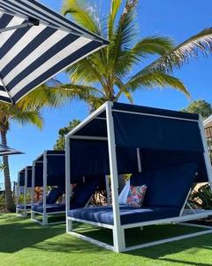 كابينة سرير نهاري للفناء في الهواء الطلق بتصميم جديد مع مظلة فندق ومنتجع وحمام سباحة وسرير للاستلقاء تحت أشعة الشمس للشاطئ أو المسبح - Product Image 3
