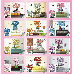 3D Stéréo Artificielle PVC Vase <span class=keywords><strong>Stickers</strong></span> <span class=keywords><strong>Muraux</strong></span> Estampage à Chaud Décoratif pour Chambre et Chambre Vente en Gros - Product Image 5