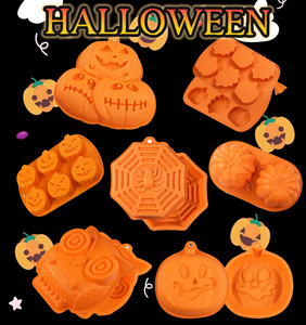 HY 3 Stück Halloween Silikon formen mit Kürbis, Spinnennetz und Gehirn Halloween Back dekorationen für die Herstellung von Seife - Product Image 6