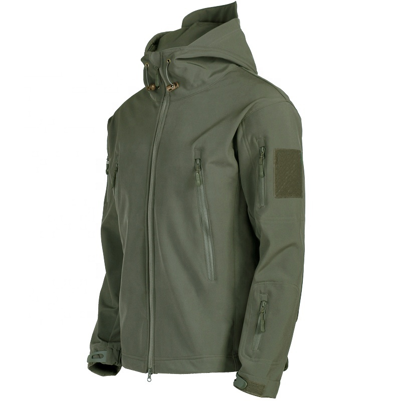 Power Punch Men's Outdoor Waterproof Softshell Hooded Jacket Fleece Windbreaker