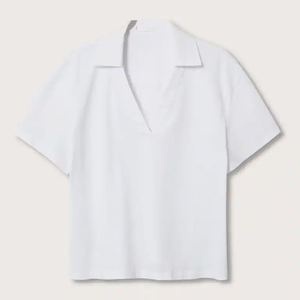 100% algodón básico <span class=keywords><strong>Polo</strong></span> camisa blusas elegantes mujeres Tops para el trabajo camisa blanca - Product Image 1