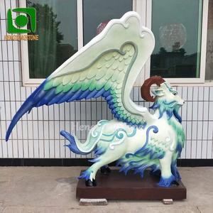 Fibra de vidrio chino antiguo <span class=keywords><strong>Bai</strong></span> <span class=keywords><strong>Ze</strong></span> escultura resina Animal estatua - Product Image 6