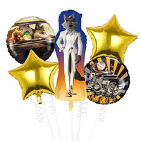 Dernier modèle Ensemble de ballons en aluminium Bad Guys Ballon loup de dessin animé pour décorations de fête d'anniversaire pour enfants